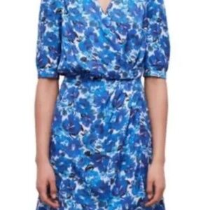 The Kooples - Blue Floral Wrap Dress - Size FR 1/ US 4 - BNWT